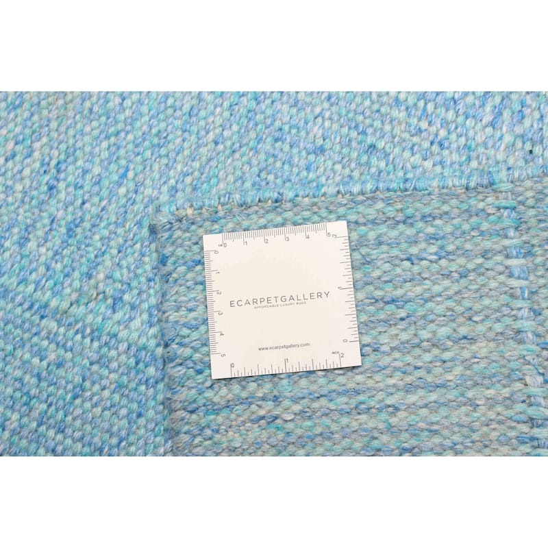 ECARPETGALLERY Flat-Weave Ankara FW Sky Blue Wool Kilim - 5'0 x 8'2