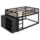preview thumbnail 10 of 17, Luxury Full over Full Bunk Bed with 4 Drawers, 3 Shelves and Built-in Ladder for Maximized Space, Espresso