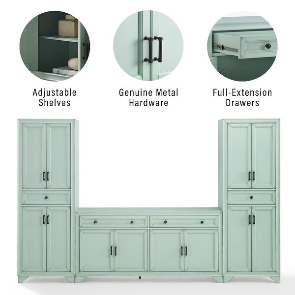 Crosley Tara 3-Piece Sideboard And Pantry Set - Bed Bath & Beyond
