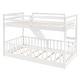 preview thumbnail 10 of 47, Roomfitters Twin Over Twin Bunk Bed with Slide, Space-Saving Design, Sturdy Wooden Frame, Safety Guardrails