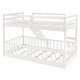 preview thumbnail 8 of 14, Twin Over Twin Bunk Bed with Slide and Convertible Ladder ,Space-Saving Design for Homes