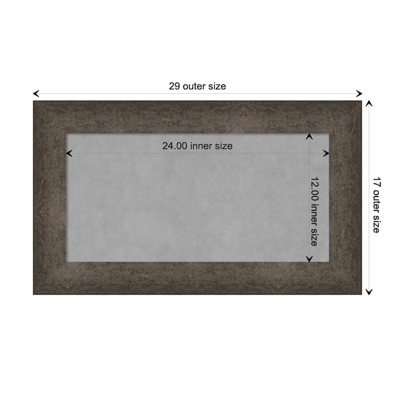 Amanti Art Dappled Light Bronze Framed Magnetic Board - Board Size 24x12
