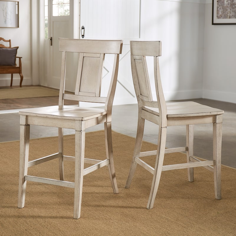 Eleanor Panel Back Wood Counter Chair (Set of 2) by iNSPIRE Q Classic
