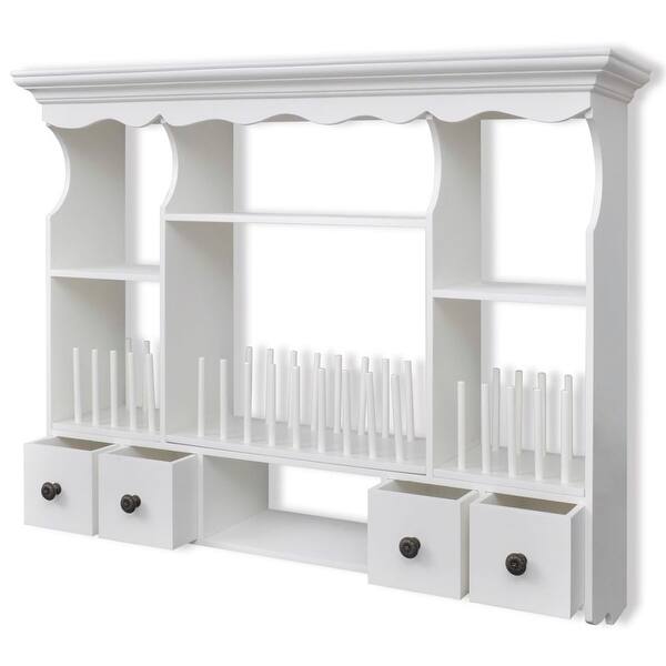 Shop Vidaxl Wooden Kitchen Wall Cabinet White Free Shipping