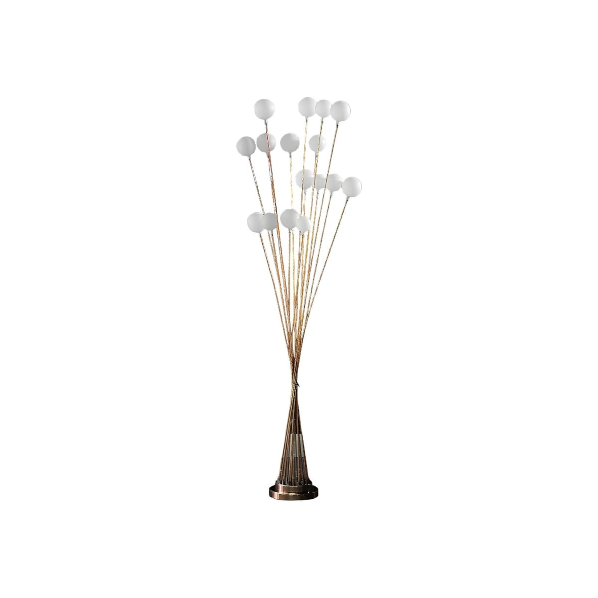 Metal Multi Arm Floor Lamp with 16 LED Frosted Shades Inline Switch - 18” x 18” x 61.5” (D x W x H)