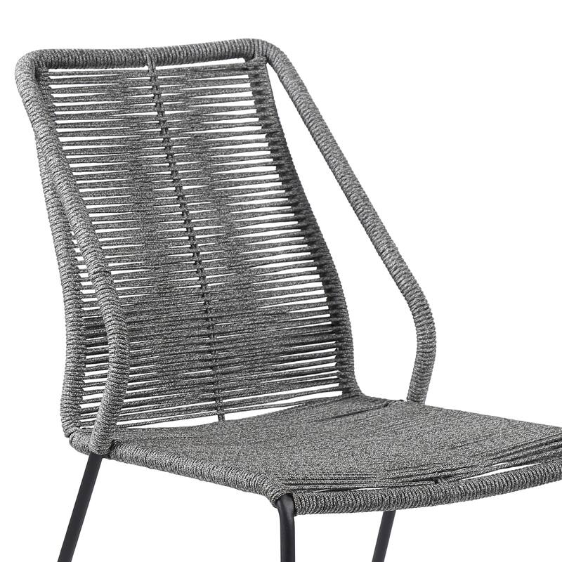 Clip Rope and Steel Indoor Outdoor Stack Dining Chairs - Set of 2