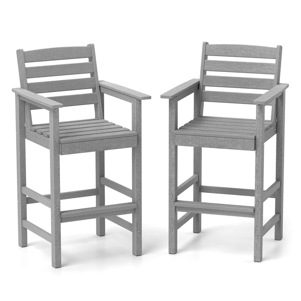 Costway Patio Adirondack Bar Chairs Set of 2 with Wide Armrests & - See Details