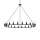 The Gray Barn Liam 48-inch Round Wagon Wheel 24-light Chandelier - Matte Black