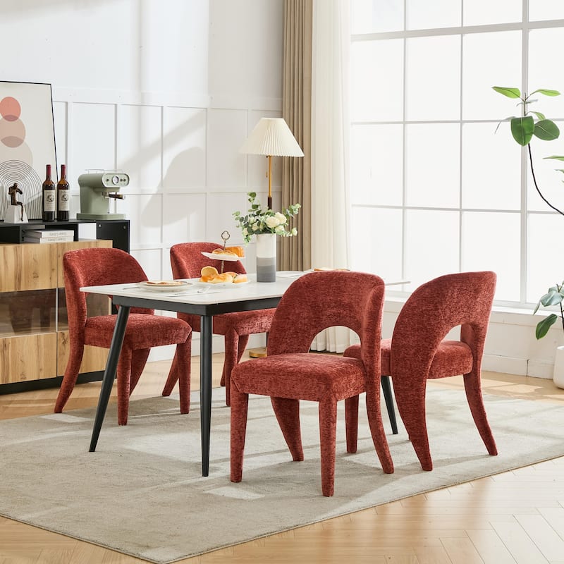 Metal Legs Dining Chair,Cushion Is Comfortable,Design Is Simple