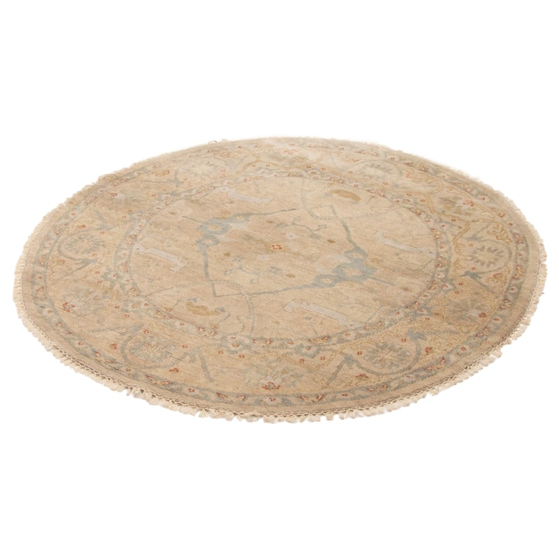ECARPETGALLERY Hand-knotted Jules Serapi Light Khaki Wool Rug - 6'0 x 6'0