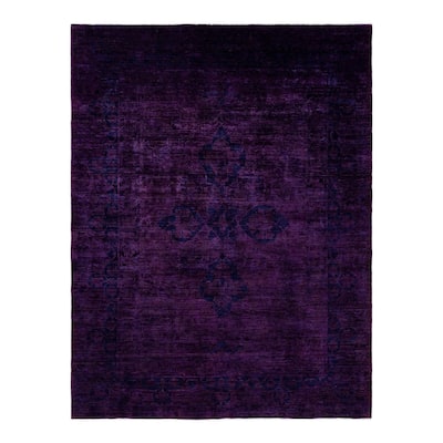 Overton Hand Knotted Wool Vintage Inspired Modern Contemporary Overdyed Red Area Rug - 8' 10" x 11' 8"