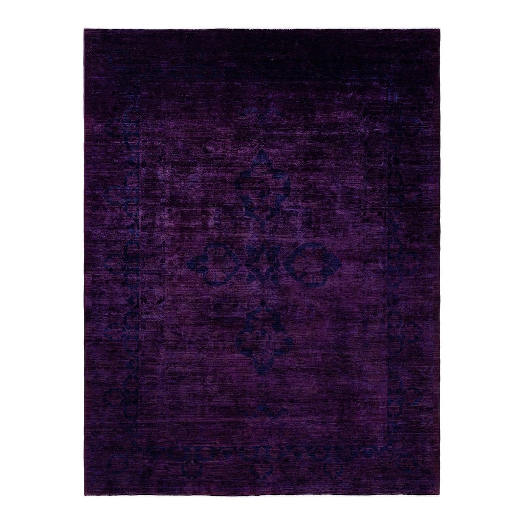 Overton Hand Knotted Wool Vintage Inspired Modern Contemporary Overdyed Red Area Rug - 8' 10" x 11' 8"