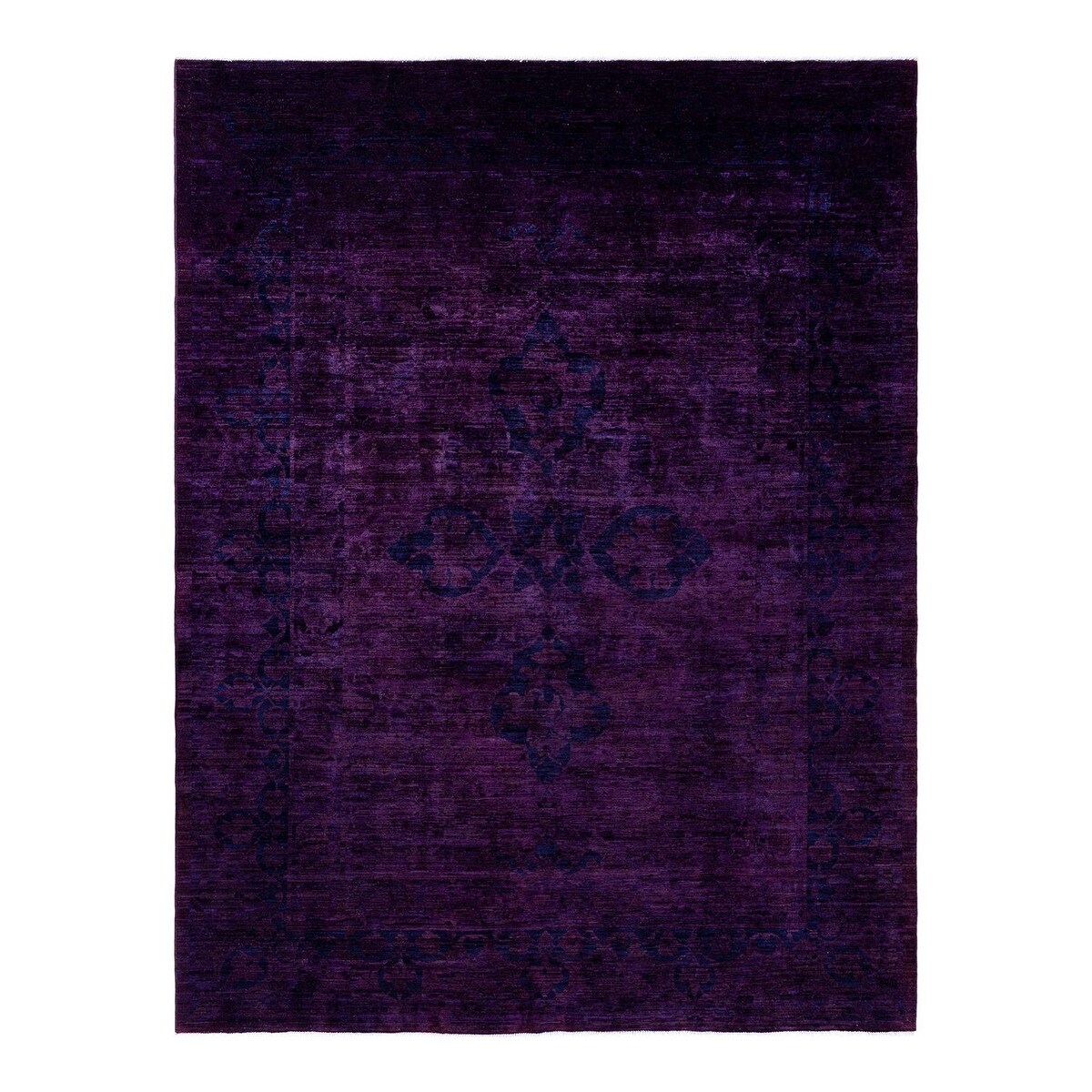 Overton Hand Knotted Wool Vintage Inspired Modern Contemporary Overdyed Red Area Rug - 8' 10" x 11' 8"