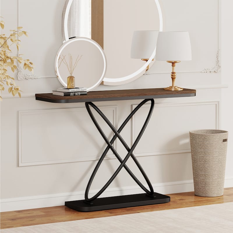 47.4" Industrial Console Table for Entryway Sofa Table - 47.4"L x 14"W x 32.8"H