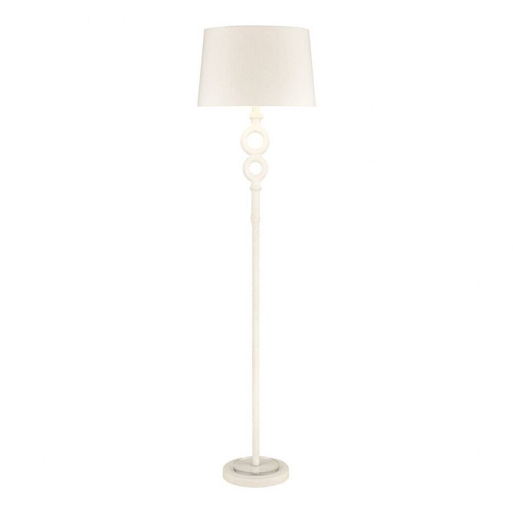 Clanfield Road - 1 Light Table Lamp White Finish with Textured White Linen Shade
