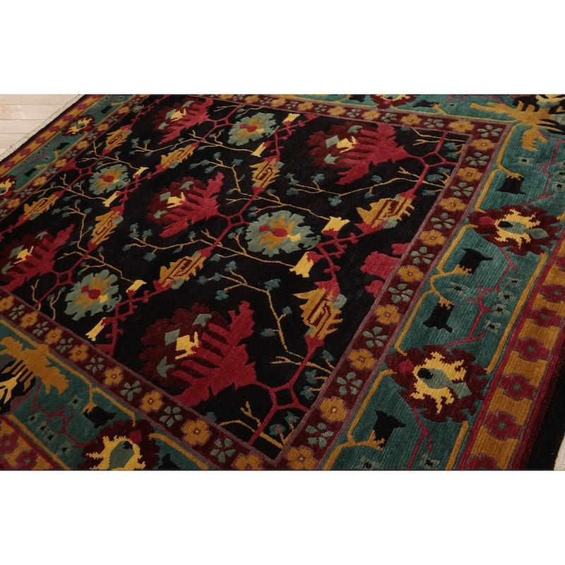 8'3''x10'10'' Hand Knotted Wool Charcoal Tibetan CraftsTufenkian Rug - 8' 3'' x 10' 10''