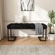 preview thumbnail 1 of 12, Modern Design Upholstered Button Tufted Bench, Durable Iron Frame, Black and Bronze Black