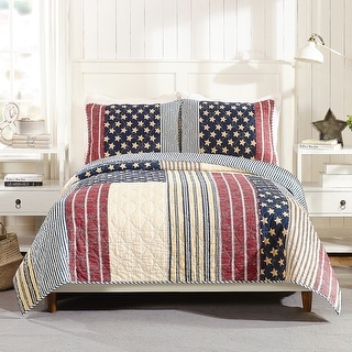 Modern Heirloom Americana Cotton Reversible Pieced Quilt Set