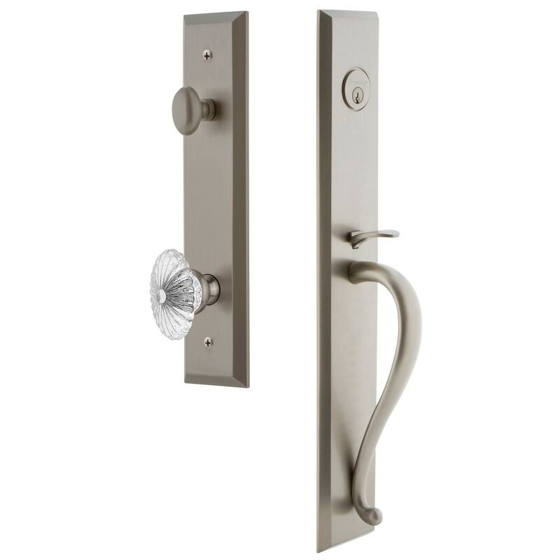 Grandeur Fifth Avenue Solid Brass Rose Keyed Entry Single Cylinder - Satin Nickel