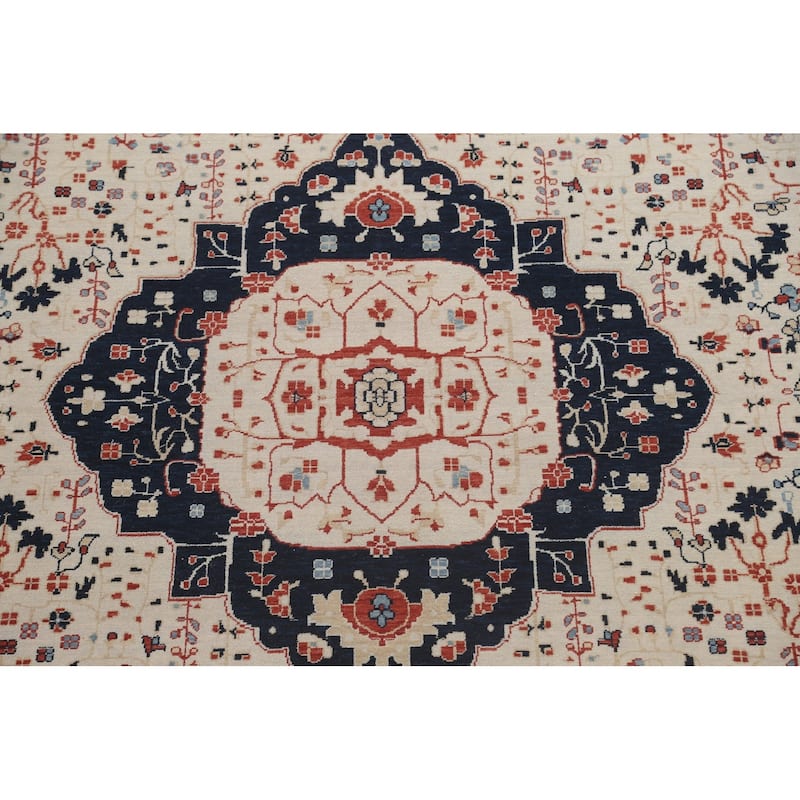 Floral Kashan Mohtasham Turkish Oriental Area Rug Wool Hand-knotted - 9'9" x 13'0"