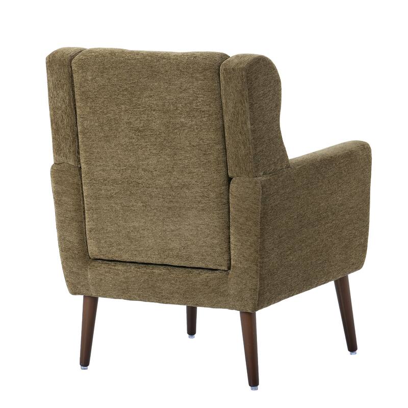 Mid-Century Modern Accent Chair with Waist Cushion, Set of 1