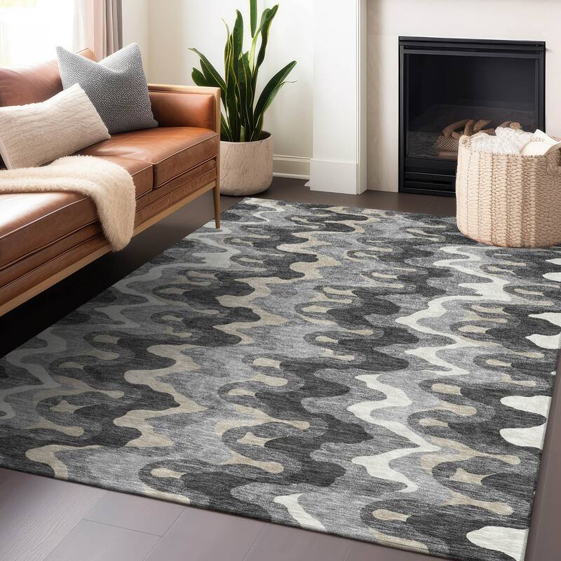 Premium Washable Super Soft Abstract Stripes Mayfield Rug
