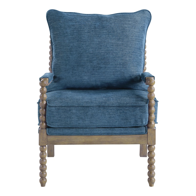 Fletcher Spindle Chair in Fabric with Brushed Charcoal Finish