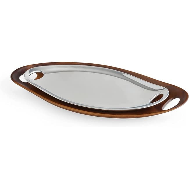 Nambe Portables Acacia Wood Tray 18 inch - 18" x 9.5" x 2"