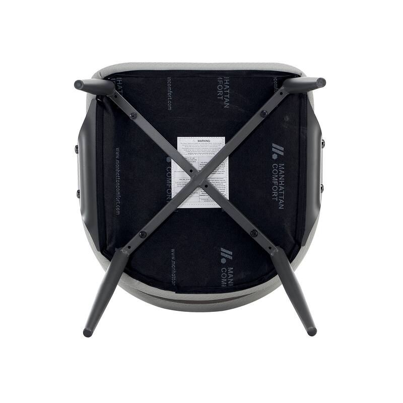 Manhattan Comfort Luce Stone Grey Textured Leatherette Dining Chair