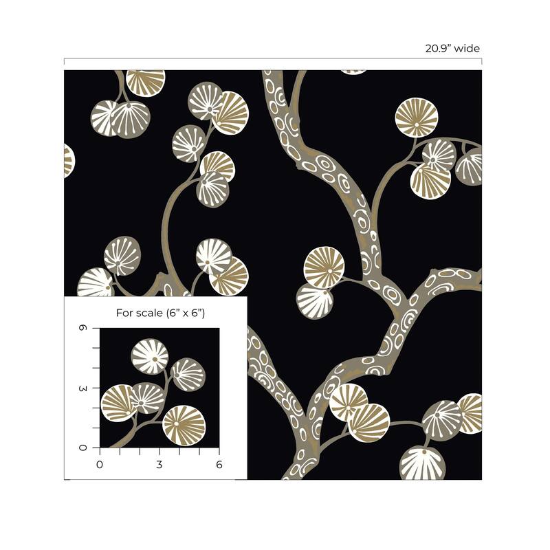 Seabrook Designs Allegra Branches Non-Woven Unpasted Wallpaper