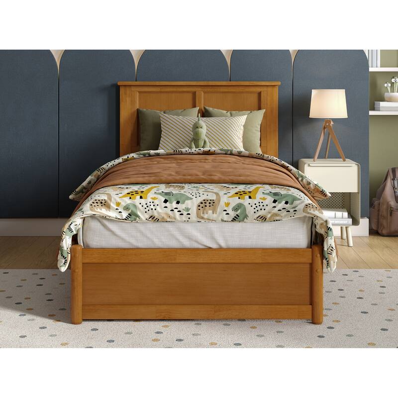 Felicity Platform Bed with Panel Footboard and Twin Trundle