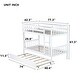 preview thumbnail 7 of 7, White Twin over Twin Rubber Wood Bunk Bed with Trundle, Ladder and Safety Guardrails