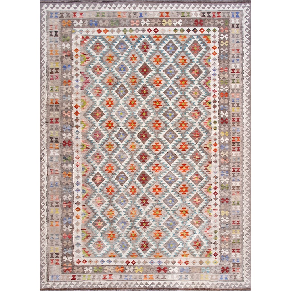 Pasargad Home Kilim Reversible Wool Multicolor Area Rug - 8' 4'' X 11' 4''