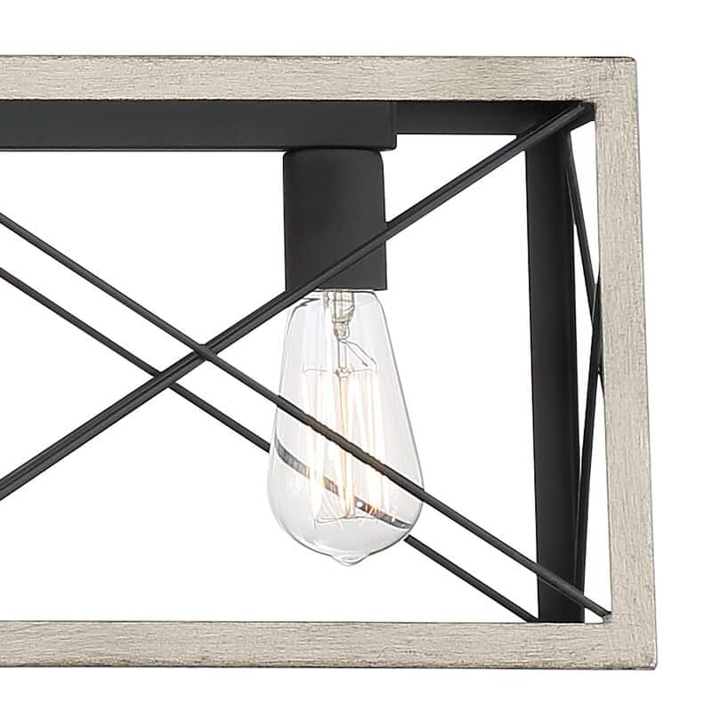 Kiro 5-light Farmhouse Linear Chandelier Faux Wood Dining Lighting with UL Certified - 36''