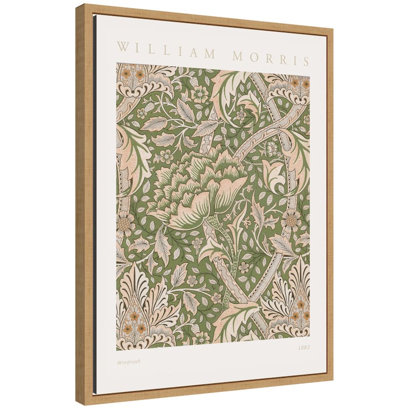 Kate and Laurel Sylvie Poster William Morris Windrush 1883 Framed Canvas by The Art Institute of Chicago - 18x24 - Natural