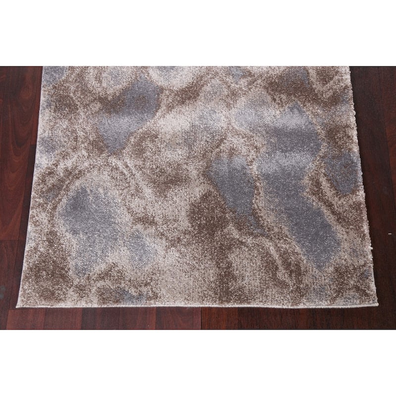 Turkish Abstract Brown Transitional Oriental Rug Contemporary Carpet