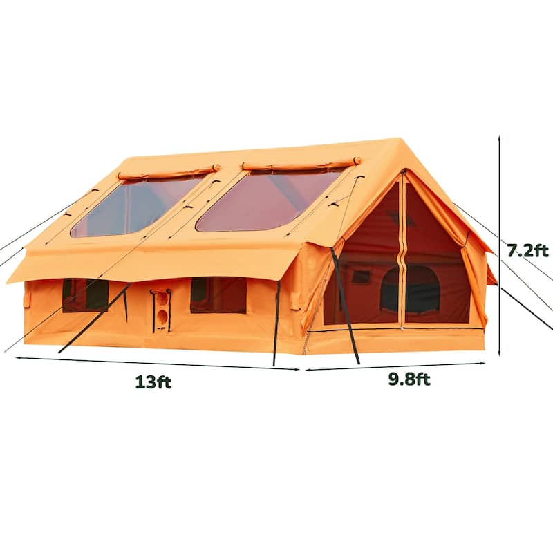 EROMMY Inflatable Tent with Chimney Opening, 8-10 Person Air Glamping Tent