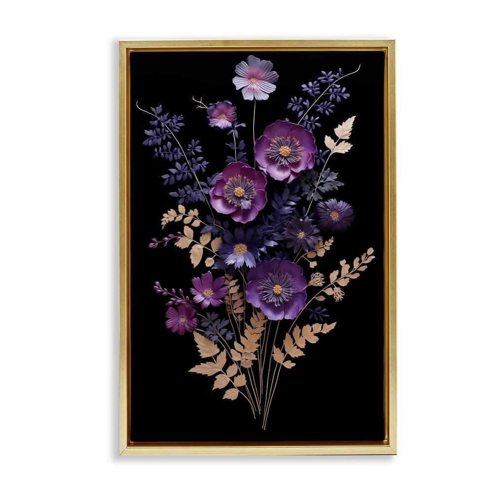 Stupell Dimensional Purple Flowers Framed Floater Canvas Wall Art Design By Heidi Kuntz