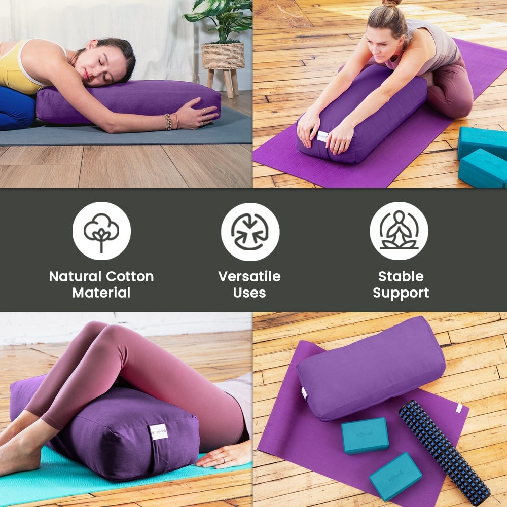 リラクゼーショングッズ YOGA Tera Bolster Sol Living Rectangular Yoga Bolster Meditation Cushion - Cotton