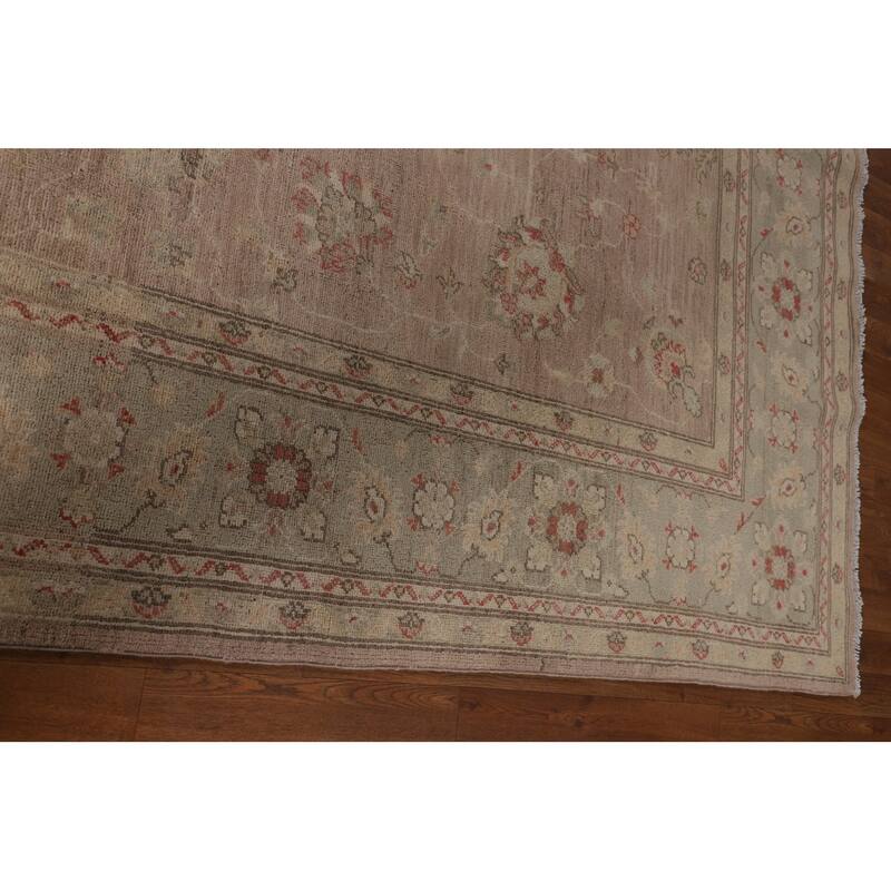 Earth Tone Oushak Oriental Area Rug Hand-Knotted Wool Carpet - 6'9" x 9'10"