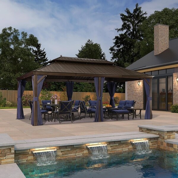 アブリエンド・プエルタス PURPLE LEAF Outdoor Hardtop Gazebo For Patio Bronze Aluminum