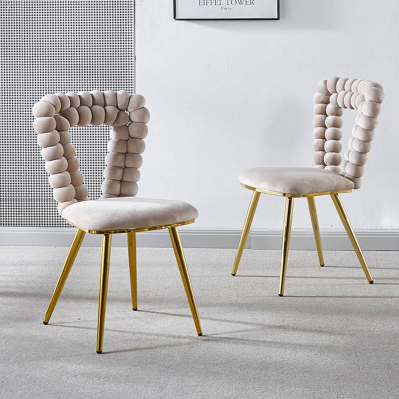 Modern chair(set of 2 ) with iron tube legs, soft cushions and comfortable backrest
