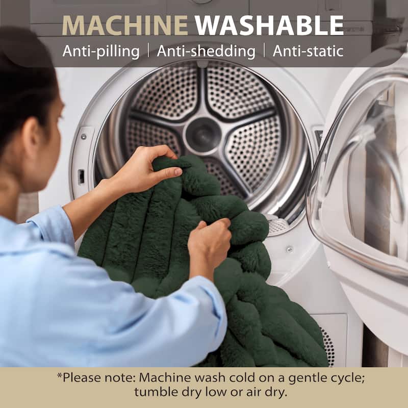 Luxury Reversible Textured Stripe Faux Fur & Velvet Throw