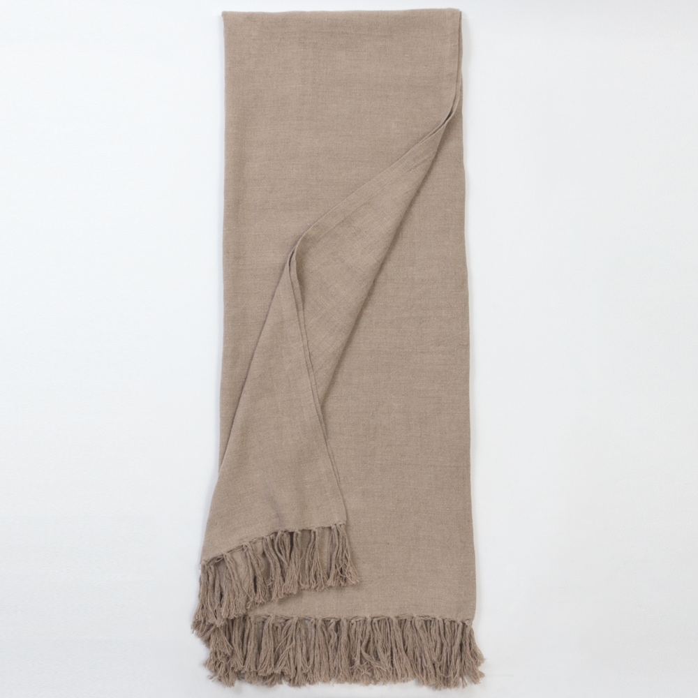 Dempsey, Linen, Natural, Super Throw