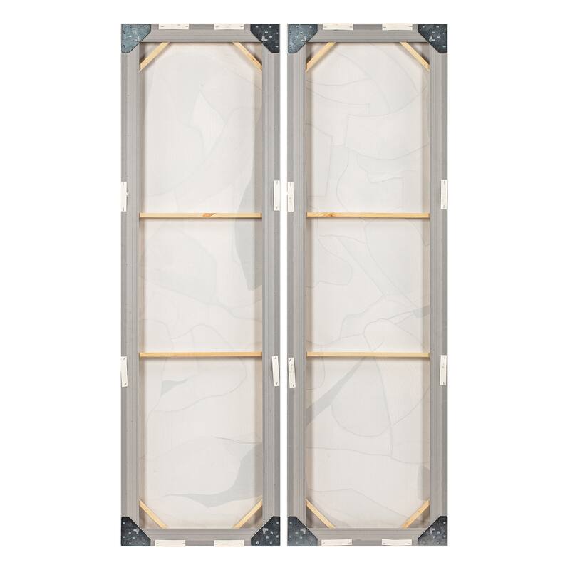 Canvas Wall Art Wood Frame Vertical Design (Set of 2) - 70" Multi