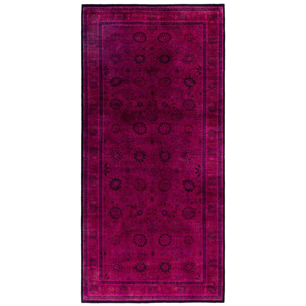 Overdyed One-of-a-Kind Hand-Knotted Area Rug - Purple - 6' 3" x 13' 2"