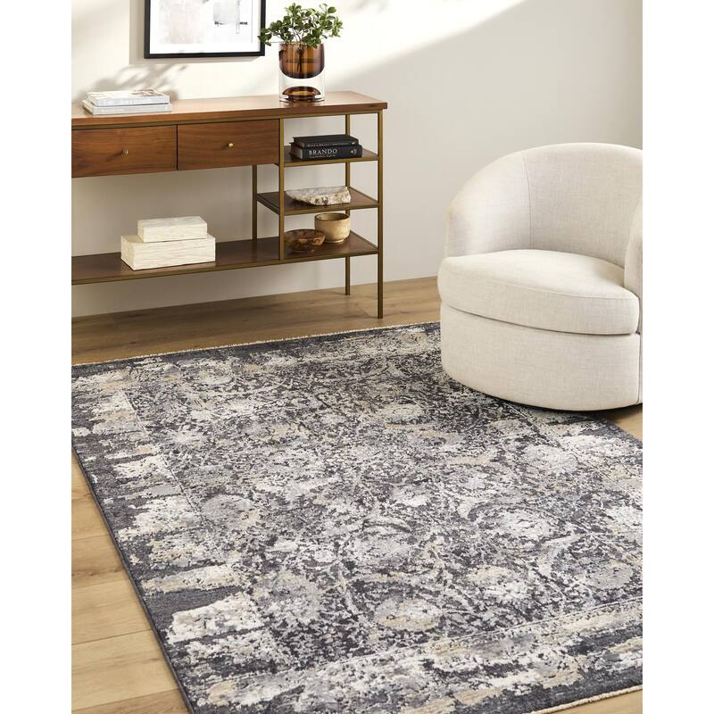 Livabliss Gakko Traditional Area Rug - Black - 10' x 13'11"