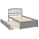 preview thumbnail 4 of 7, Grey Twin Size Wood Platform Bed with Trundle