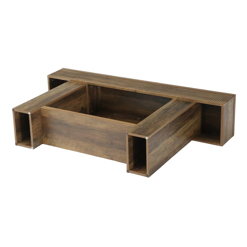 55.12'' Rustic Entryway Console Table with 2-tier Storage Shelf, Sofa Table