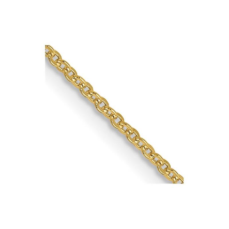 Curata 10k Yellow Gold 1.3 mm Flat Cable Chain Necklace Options: 16 18 20 24